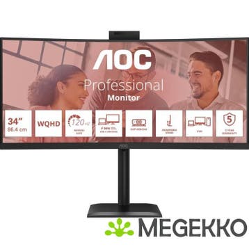 AOC E4 CU34E4CW 34  UltraWide Quad HD 120Hz VA Monitor, Verzenden