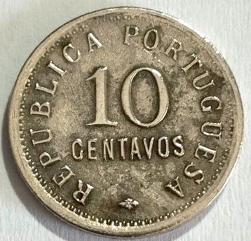 Portugees Angola. Republic. 10 Centavos - 1921 (Zonder
