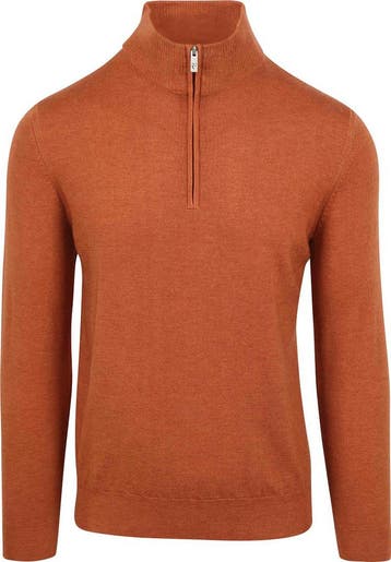 R2 Half Zip Trui Merino Wol Brique maat Maat 52/54 (L) Heren, Maat 52/54 (L), Verzenden, Nieuw, Oranje