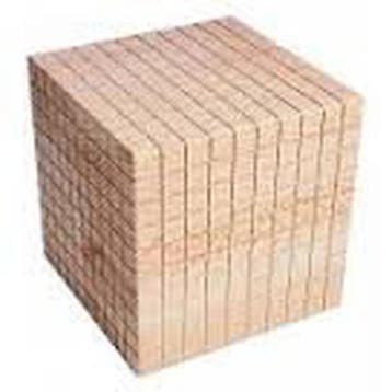 MAB 10 x 10 Kubieke deciliter GEEL hout, Verzenden