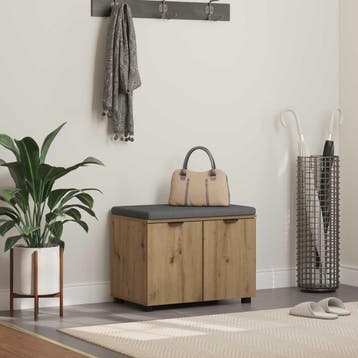 vidaXL Hallenbank Artisan Eik 60 x 38 x 46 cm Geengineerd, Verzenden