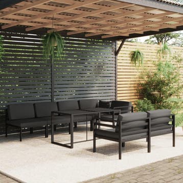vidaXL 8-delige Loungeset met kussens aluminium, Verzenden, Loungeset