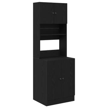 vidaXL Keukenbuffet Zwart Eiken 60 x 50 x 180 cm, Huis en Inrichting, Verzenden, Nieuw