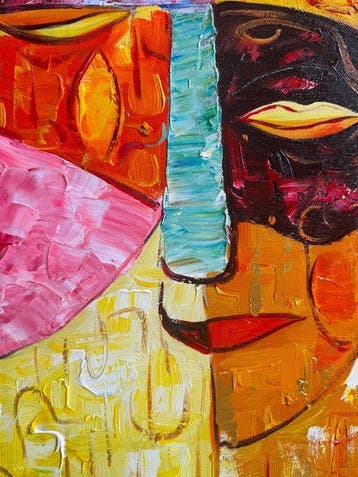 Nguyn V.L (1993) - Regards croisés 60 80 cm