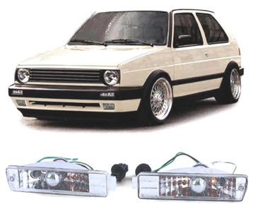 CLIGNOTANTS AVANT VOLKSWAGEN VW GOLF 2 84-91 CHROMÉ, Verzenden