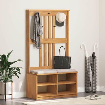 vidaXL Kapstok SANDNES 87x40x159,5 cm massief grenenhout, Verzenden