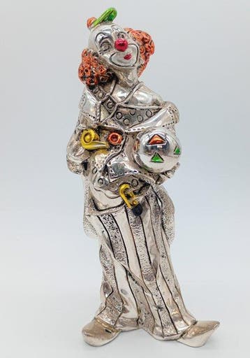 Figuur - Mister Clown - Bedekt met zilver, Antiek en Kunst