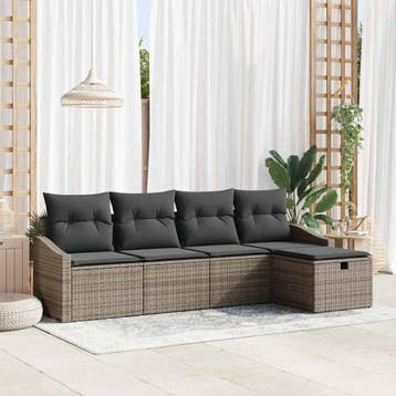 vidaXL Bankstel 6 st poly rattan, Verzenden