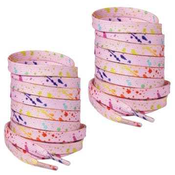 Fako Fashion - Schoenveters - Plat - Spetters - 8mm - 120cm, Verzenden