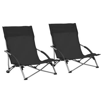 Opklapbare stoelen, 2 stuks, zwart - Set voor een prikje!..., Tuin en Terras, Verzenden, Zo goed als nieuw, Metaal, Inklapbaar