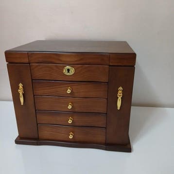 Sieradendoos - Hout - Spiegel-5 niveaus