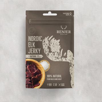Elk Jerky Sea Salt 25gr. - Renjer Snacks, Diversen, Verzenden