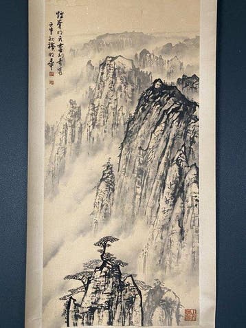 Very fine landscale painting, signed - Shi Minghua (b. 1952), Antiek en Kunst