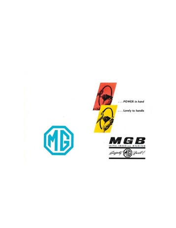 1962 MG MGB BROCHURE ENGELS