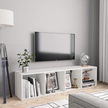 vidaXL Boekenkast/tv-meubel 143x30x36 cm wit, Huis en Inrichting, Verzenden, Nieuw