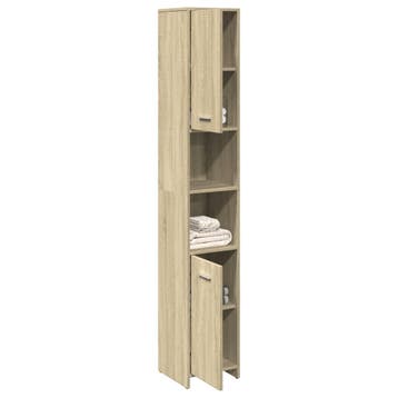vidaXL Badkamerkast 30x30x183,5 cm spaanplaat sonoma, Verzenden, Nieuw