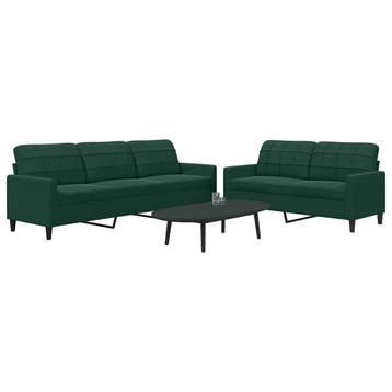 vidaXL 2-delige Loungeset met kussens fluweel donkergroen, Verzenden, Nieuw