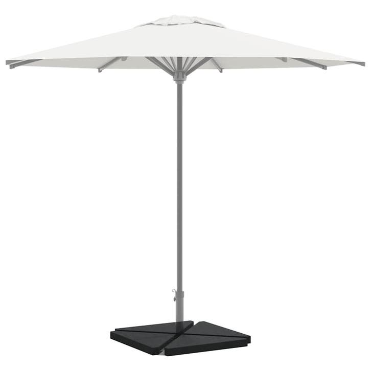 vidaXL Parasolvoetplaten 4 st driehoekig 14 kg graniet zwart, Jardin & Terrasse, Parasols, Envoi