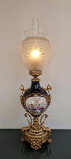 Imposante Porseleinen Napoleon III stijl Lamp - Lampe de
