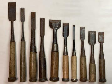 Vintage Japanese Nomi Chisels – 10 Traditional Woodworking