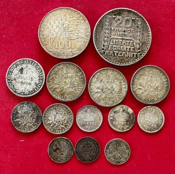 Frankrijk. Lot de 14 monnaies en argent, 1850/1983 (Zonder