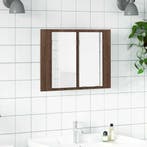 vidaXL Spiegelkast LED 60x12x45 cm bewerkt hout bruin, Verzenden, Nieuw