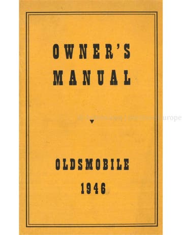 1946 OLDSMOBILE INSTRUCTIEBOEKJE ENGELS