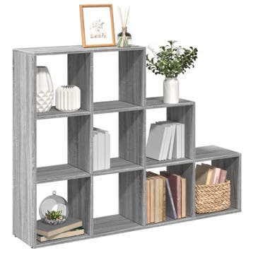 vidaXL Kamerscherm / boekenkast 137,5x29x103,5 cm hout grijs, Verzenden, Nieuw
