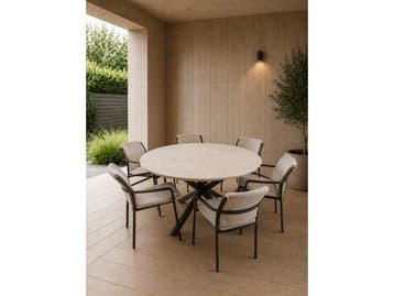Veiling - Flora outdoor set 6 stoelen + 1 tafel 140Ø - Brui, Nieuw