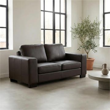 Leren bank Enjoy - 2 zits - Toledo Caffe (donkerbruin) -, 150 tot 200 cm, Nieuw, Ophalen of Verzenden, Modern