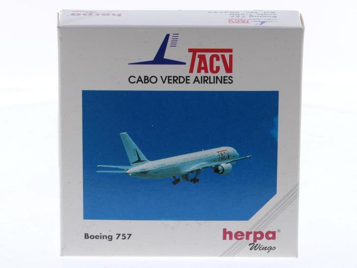 Schaal 1:500 Herpa 503723 Boeing 757-200 TACV - Cabo Verd..., Hobby & Loisirs créatifs, Modélisme | Avions & Hélicoptères, Enlèvement ou Envoi