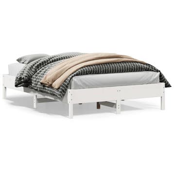 vidaXL Bedframe zonder matras massief grenenhout wit 160x200, Verzenden, Nieuw