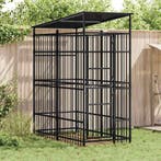 vidaXL Hondenkennel met dak 1,84 m² staal, Verzenden
