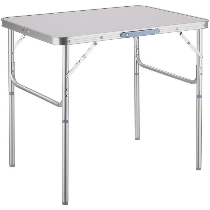 tectake Aluminium campingklaptafel 75 x 55 x 68 cm - grijs, Caravanes & Camping, Accessoires de camping, Envoi