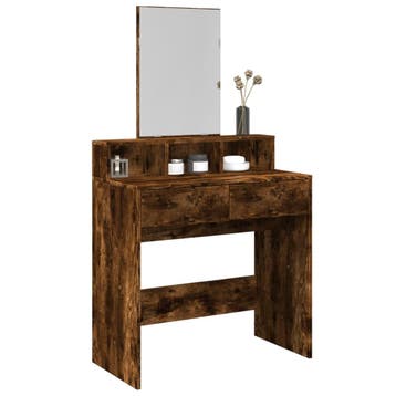vidaXL Kaptafel met spiegel 80x41x144,5 cm gerookt, Verzenden, Nieuw