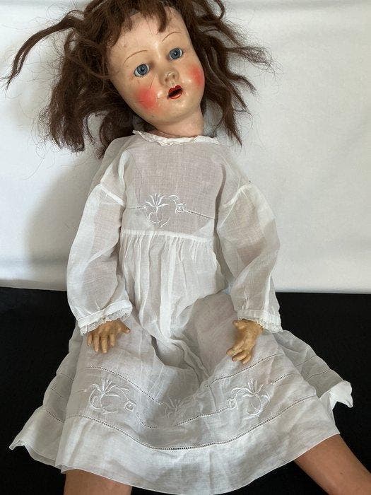 Antieke papier-maché poppen met bewegende ledematen (41 en, Antiek en Kunst, Antiek | Speelgoed