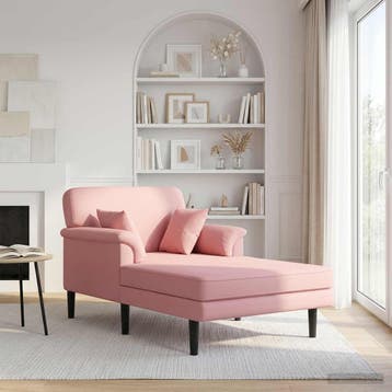 vidaXL Chaise longue Roze fluweel, Verzenden