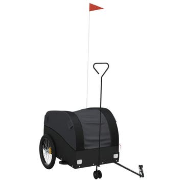 vidaXL Fietskar met wiel met opslag Zwart M Oxford polyester, Verzenden