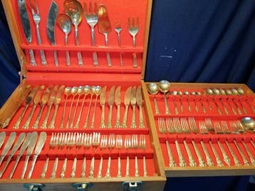 Bestekset (144) - Nikkel/Brons - Met Boeddha afbeelding