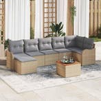 vidaXL Tuinbank Set met opslag 8 pcs Beige en Lichtgrijs, Verzenden, Nieuw