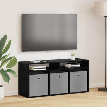 vidaXL Laagkast met lade Zwart Eiken 102 x 32 x 48,5 cm, Huis en Inrichting, Verzenden, Nieuw