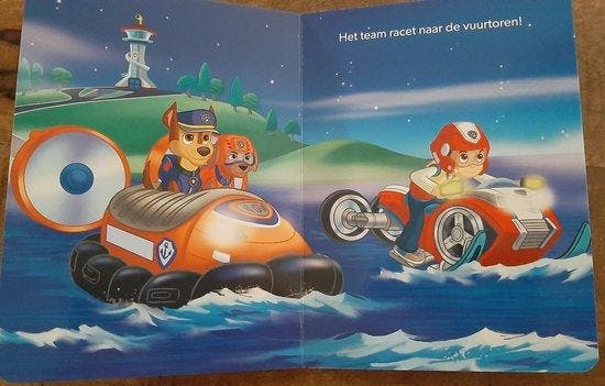 Nickolodeon Paw Patrol kartonboek - Chase en Zuma en de, Boeken, Overige Boeken, Gelezen, Verzenden