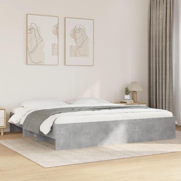 vidaXL Bedframe bewerkt hout betongrijs 200x200 cm, Verzenden, Nieuw