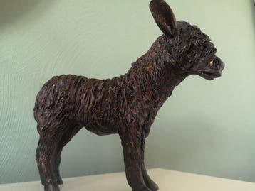sculptuur, Donkey standing - 30 cm - Brons, Antiek en Kunst