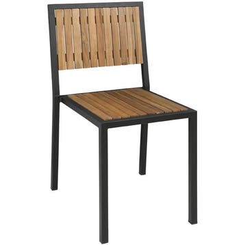 Stoelen | Hout/Staal | Hout (Acacia) | Zwart Frame |, Verzenden