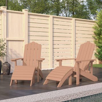 vidaXL Tuinstoelen 2 st Adirondack met voetensteunen HDPE, Verzenden