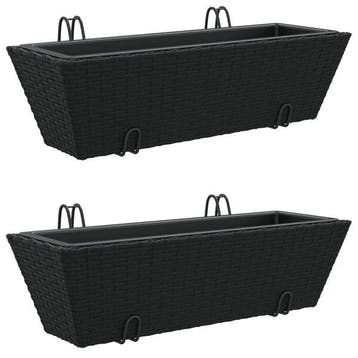 2x Hangkist zwart | Retour deal | Snel beslist (plantenbak), Tuin en Terras, Overige materialen, Minder dan 30 cm, Nieuw, 60 tot 100 cm