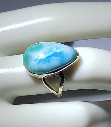 Larimar Ring - Hoge Kwaliteit - 21,20 ct- 4.24 g