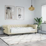 vidaXL Slaapbank 100x200 cm kunstleer crèmekleurig, Huis en Inrichting, Verzenden, Nieuw