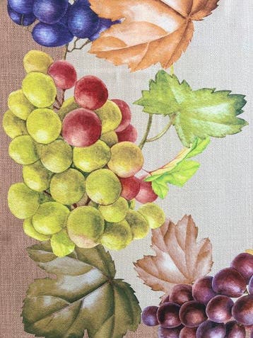 “Vendemmia d’Autore” — Tafelkleed met wijnrankkrans -